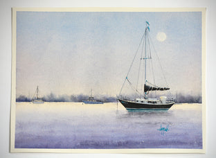 Original art for sale at UGallery.com | Moonglow Black Beauty by Judy Mudd | $800 | watercolor painting | 12' h x 16' w | photo 3