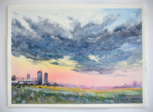Original art for sale at UGallery.com | Spring Sunset by Judy Mudd | $800 | watercolor painting | 11' h x 15' w | thumbnail 3