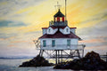 Original art for sale at UGallery.com | Thomas Point Shoal Lighthouse by Judy Mudd | $1,225 | watercolor painting | 14' h x 20' w | thumbnail 4