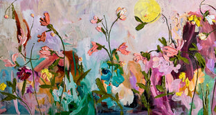 Original art for sale at UGallery.com | Childhood Memories by Julia Hacker | $3,850 | acrylic painting | 28' h x 60' w | photo 1