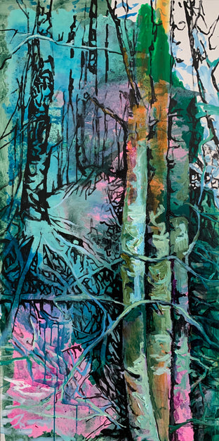 Original art for sale at UGallery.com | Encounter by Julia Hacker | $3,200 | acrylic painting | 60' h x 30' w | photo 1