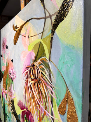 Original art for sale at UGallery.com | Floral Dance by Julia Hacker | $3,325 | acrylic painting | 34' h x 34' w | photo 2
