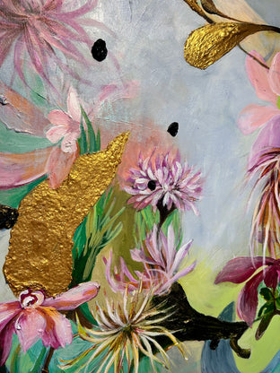 Original art for sale at UGallery.com | Floral Dance by Julia Hacker | $3,325 | acrylic painting | 34' h x 34' w | photo 4