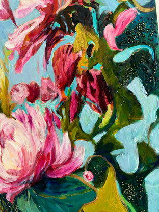Original art for sale at UGallery.com | Flowers are Forever by Julia Hacker | $2,750 | mixed media artwork | 36' h x 24' w | photo 4