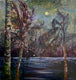 Original art for sale at UGallery.com | Night Beach in Tulum by Julia Hacker | $7,600 | acrylic painting | 58' h x 58' w | thumbnail 1