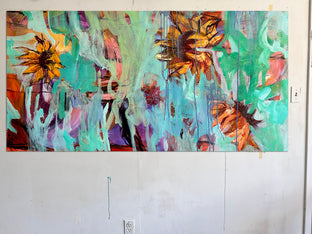 Original art for sale at UGallery.com | Sunflowers by Julia Hacker | $3,350 | acrylic painting | 30' h x 60' w | photo 3