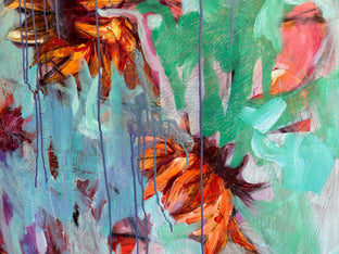 Original art for sale at UGallery.com | Sunflowers by Julia Hacker | $3,350 | acrylic painting | 30' h x 60' w | photo 4