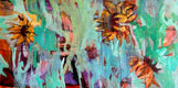 Original art for sale at UGallery.com | Sunflowers by Julia Hacker | $3,350 | acrylic painting | 30' h x 60' w | thumbnail 1