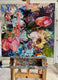 Original art for sale at UGallery.com | Floral Extravaganza by Julia Hacker | $3,350 | oil painting | 36' h x 36' w | thumbnail 3