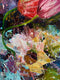 Original art for sale at UGallery.com | Floral Extravaganza by Julia Hacker | $3,350 | oil painting | 36' h x 36' w | thumbnail 4