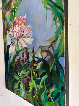 Original art for sale at UGallery.com | Urban landscape by Julia Hacker | $2,750 | oil painting | 36' h x 24' w | photo 2