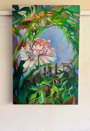 Original art for sale at UGallery.com | Urban landscape by Julia Hacker | $2,750 | oil painting | 36' h x 24' w | photo 3