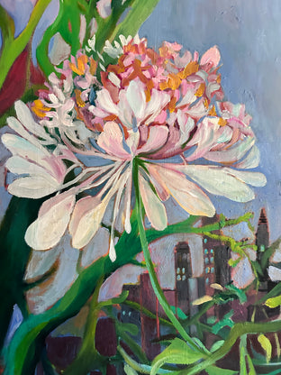 Original art for sale at UGallery.com | Urban landscape by Julia Hacker | $2,750 | oil painting | 36' h x 24' w | photo 4