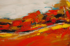 Original art for sale at UGallery.com | Autumn Glow by Kajal Zaveri | $2,500 | oil painting | 30' h x 30' w | thumbnail 4
