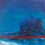 Original art for sale at UGallery.com | Feeling Serene by Kajal Zaveri | $2,700 | oil painting | 30' h x 30' w | thumbnail 1
