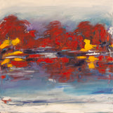 Original art for sale at UGallery.com | Morning Reflection by Kajal Zaveri | $1,350 | oil painting | 20' h x 20' w | thumbnail 1