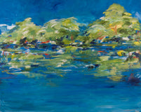 Original art for sale at UGallery.com | Somewhere... Enjoying the View by Kajal Zaveri | $6,500 | oil painting | 48' h x 60' w | thumbnail 1