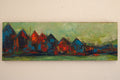 Original art for sale at UGallery.com | Summer Breeze in the City by Kajal Zaveri | $1,300 | oil painting | 12' h x 36' w | thumbnail 3