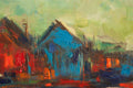 Original art for sale at UGallery.com | Summer Breeze in the City by Kajal Zaveri | $1,300 | oil painting | 12' h x 36' w | thumbnail 4