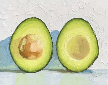 oil painting by Karen Barton titled Avocados
