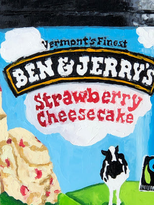 Original art for sale at UGallery.com | Strawberry Cheesecake by Karen Barton | $625 | oil painting | 12' h x 12' w | photo 4