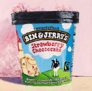 Original art for sale at UGallery.com | Strawberry Cheesecake by Karen Barton | $625 | oil painting | 12' h x 12' w | photo 1