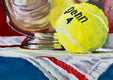Original art for sale at UGallery.com | Tennis Anyone? by Karen Barton | $575 | oil painting | 9' h x 12' w | thumbnail 4