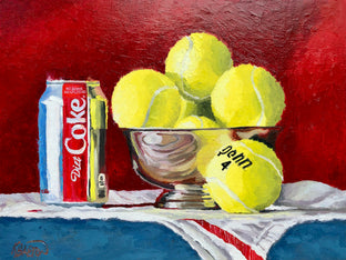 Original art for sale at UGallery.com | Tennis Anyone? by Karen Barton | $575 | oil painting | 9' h x 12' w | photo 1