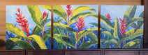 Original art for sale at UGallery.com | Torch Ginger by Karen E Lewis | $3,700 | oil painting | 20' h x 60' w | thumbnail 3