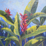 Original art for sale at UGallery.com | Torch Ginger by Karen E Lewis | $3,700 | oil painting | 20' h x 60' w | thumbnail 4