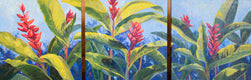 Original art for sale at UGallery.com | Torch Ginger by Karen E Lewis | $3,700 | oil painting | 20' h x 60' w | thumbnail 1