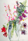 Original art for sale at UGallery.com | Simple Flower Vase by Karin Johannesson | $275 | watercolor painting | 15.5' h x 11' w | thumbnail 1