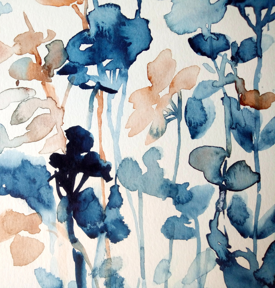 Winter Field by Karin Johannesson |  Closeup View of Artwork 