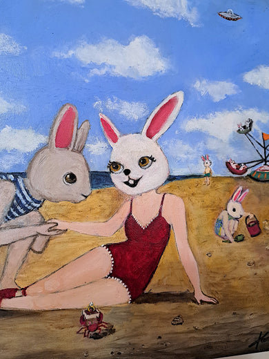 Beach Proposal by Kat Silver |   Closeup View of Artwork 