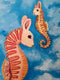 Original art for sale at UGallery.com | Bunny Seahorse Couple by Kat Silver | $300 | oil painting | 12' h x 6' w | thumbnail 4