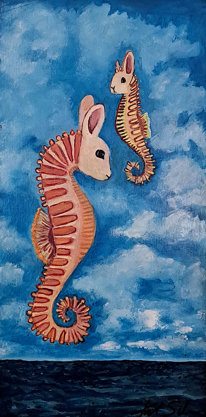Bunny Seahorse Couple by Kat Silver | Artwork Main Image