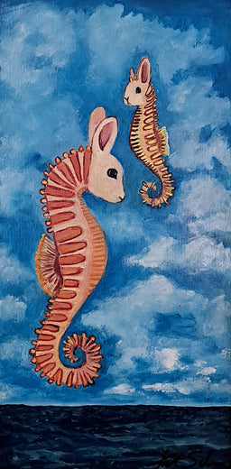Bunny Seahorse Couple by Kat Silver |  Artwork Main Image 