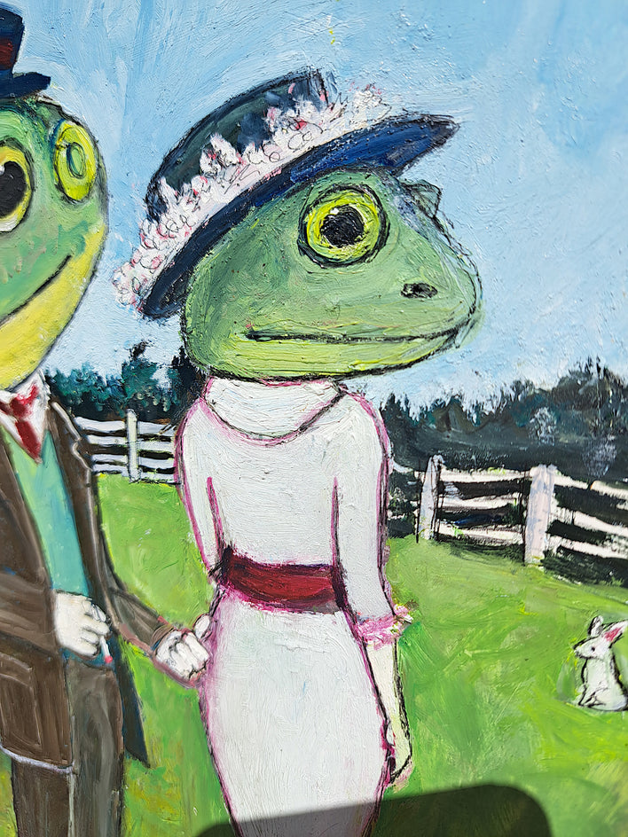 Frog Couple by Kat Silver |  Closeup View of Artwork 