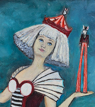 Original art for sale at UGallery.com | Life is a Circus by Kat Silver | $1,650 | oil painting | 24' h x 20' w | photo 4