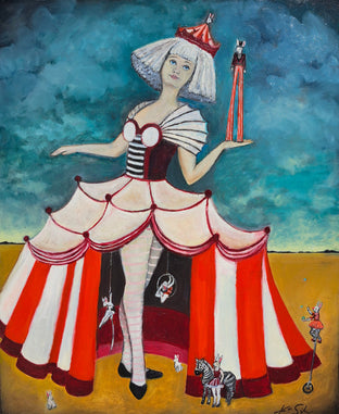 Original art for sale at UGallery.com | Life is a Circus by Kat Silver | $1,650 | oil painting | 24' h x 20' w | photo 1
