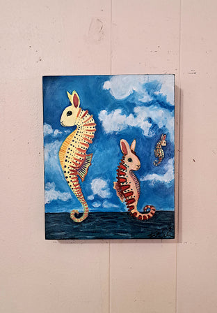 Sea Horse Bunnies by Kat Silver |  Context View of Artwork 