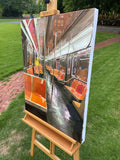 Original art for sale at UGallery.com | A Commuter by Keith Thomson | $1,500 | mixed media artwork | 30' h x 24' w | thumbnail 2