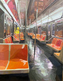 Original art for sale at UGallery.com | A Commuter by Keith Thomson | $1,500 | mixed media artwork | 30' h x 24' w | thumbnail 1