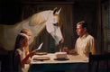 Original art for sale at UGallery.com | Buttercup's Birthday by Keith Thomson | $1,500 | mixed media artwork | 16' h x 24' w | thumbnail 1