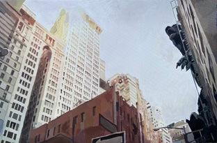 Original art for sale at UGallery.com | Changing Skyline by Keith Thomson | $1,400 | mixed media artwork | 16' h x 24' w | photo 1