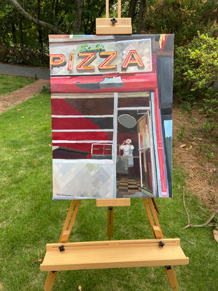 Original art for sale at UGallery.com | Pie Man by Keith Thomson | $1,500 | mixed media artwork | 24' h x 16' w | photo 3