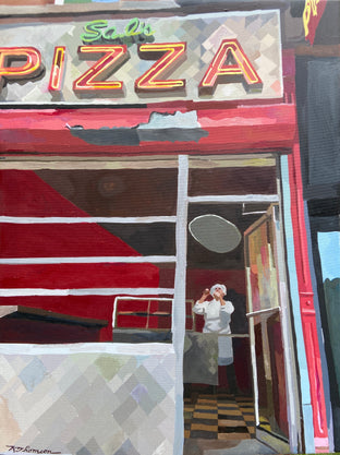 Original art for sale at UGallery.com | Pie Man by Keith Thomson | $1,500 | mixed media artwork | 24' h x 16' w | photo 1