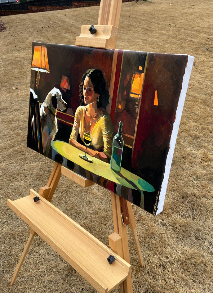 We Met Online by Keith Thomson |  Side View of Artwork 