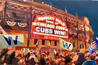 Original art for sale at UGallery.com | Cubs Win - Commission by Keith Thomson | $2,250 | oil painting | 16' h x 24' w | photo 1
