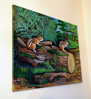 Chipmunks by Kira Yustak |  Side View of Artwork 